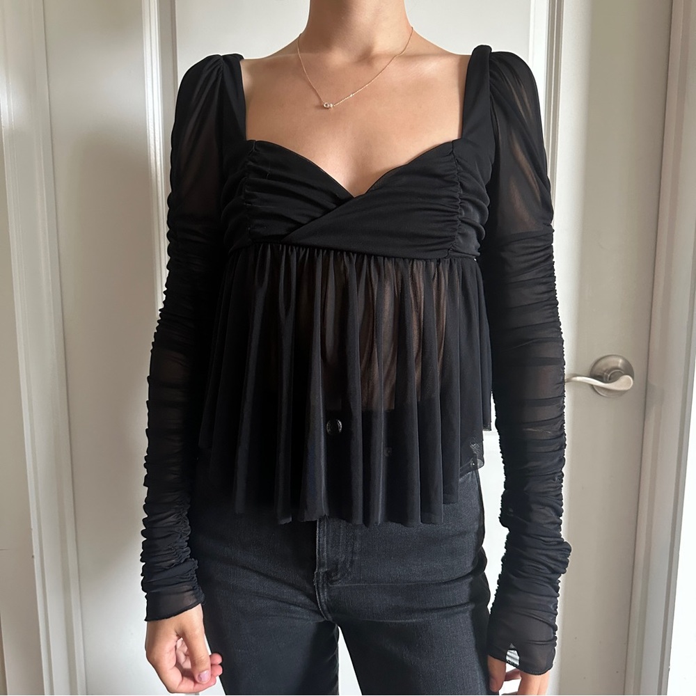 Urban Outfitters Black Long Sleeve Blouse